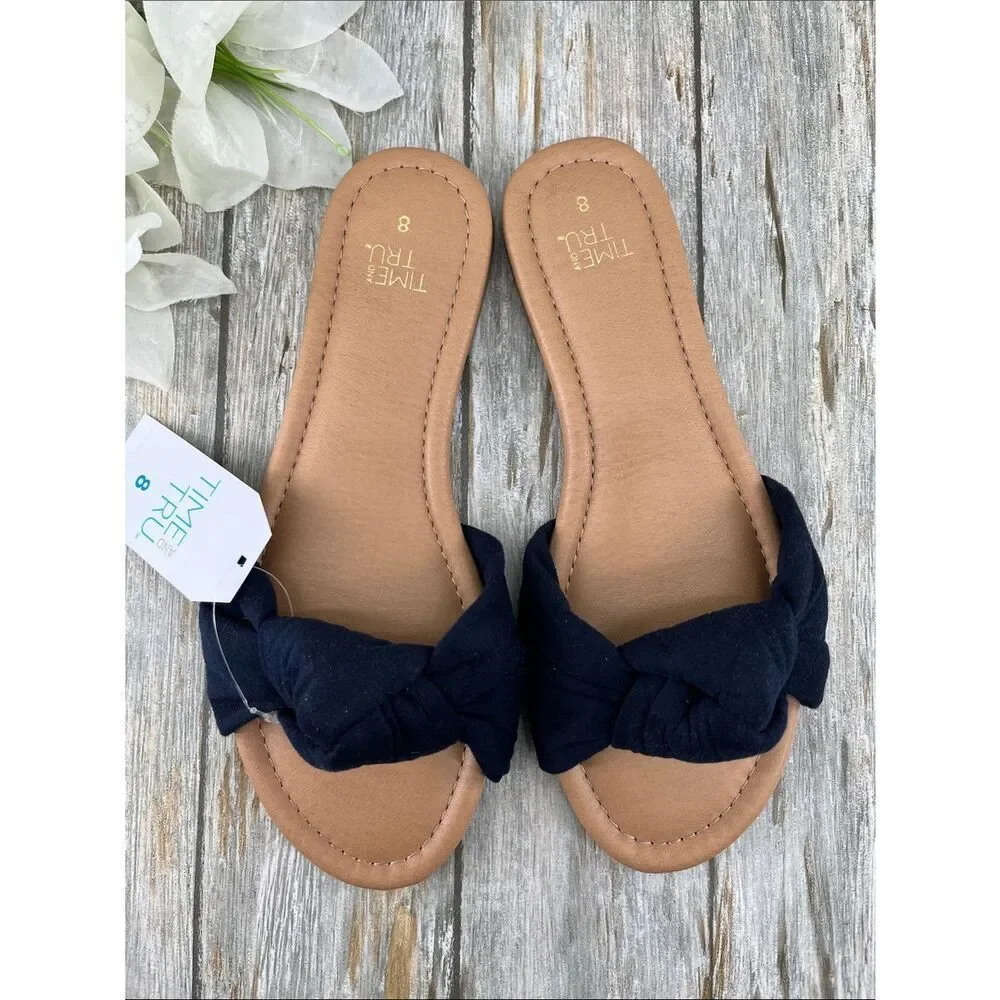 Women's Knot Slide Sandals Shoes Size 8